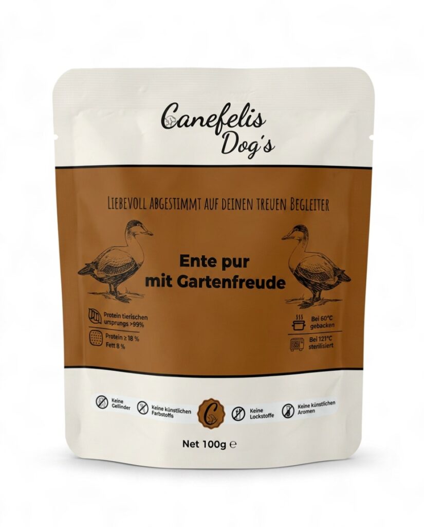 Ente mit Gemüse und Obst – Canefelis Nassfutter für Hunde